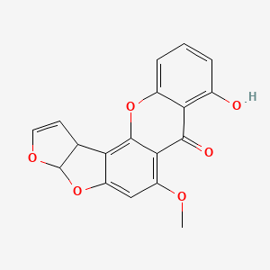 molecular formula C18H12O6 B7765566 3a,12c-Dihydro-8-hydroxy-6-methoxy-7H-furo(3',2':4,5)furo(2,3-c)xanthen-7-one 