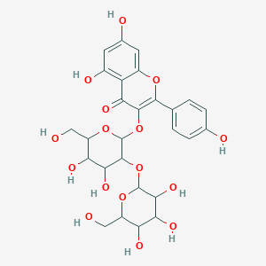 molecular formula C27H30O16 B7765635 3-[4,5-Dihydroxy-6-(hydroxymethyl)-3-[3,4,5-trihydroxy-6-(hydroxymethyl)oxan-2-yl]oxyoxan-2-yl]oxy-5,7-dihydroxy-2-(4-hydroxyphenyl)chromen-4-one 