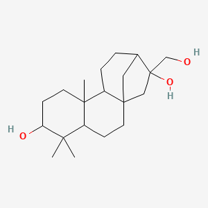 molecular formula C20H34O3 B7765749 14-(Hydroxymethyl)-5,5,9-trimethyltetracyclo[11.2.1.01,10.04,9]hexadecane-6,14-diol 