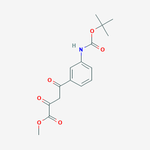molecular formula C16H19NO6 B7765869 Methyl 4-(3-{[(tert-butoxy)carbonyl]amino}phenyl)-2,4-dioxobutanoate 