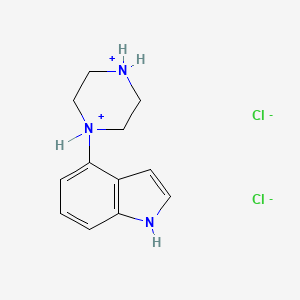 molecular formula C12H17Cl2N3 B7765929 4-piperazine-1,4-diium-1-yl-1H-indole;dichloride 