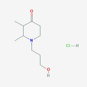 molecular formula C10H20ClNO2 B7766100 2,3-Dimethyl-1-(3-hydroxypropyl)-4-oxopiperidine hydrochloride 