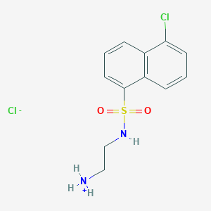 molecular formula C12H14Cl2N2O2S B7766136 2-[(5-Chloronaphthalen-1-yl)sulfonylamino]ethylazanium;chloride 