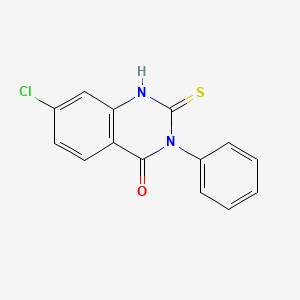 molecular formula C14H9ClN2OS B7766223 7-Chloro-3-phenyl-2-thioxo-2,3-dihydro-4(1H)-quinazolinone CAS No. 6736-96-5