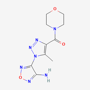 molecular formula C10H13N7O3 B7766241 3-Amino-4-[5-methyl-4-(morpholin-4-ylcarbonyl)-1H-1,2,3-triazol-1-yl]-1,2,5-oxadiazole 