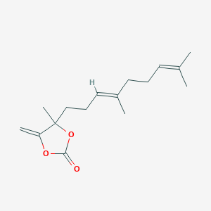 molecular formula C16H24O3 B7766269 4-[(3E)-4,8-Dimethyl-3,7-nonadienyl]-4-methyl-5-methylene-1,3-dioxolan-2-one 