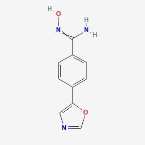 molecular formula C10H9N3O2 B7766282 N-hydroxy-4-(1,3-oxazol-5-yl)benzene-1-carboximidamide 