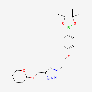 4-(2-(4-(THPO-methyl)-1,2,3-triazol-1-yl)ethoxy)phenylboronic acid, pinacol ester