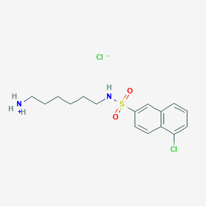 molecular formula C16H22Cl2N2O2S B7766488 6-[(5-Chloronaphthalen-2-yl)sulfonylamino]hexylazanium;chloride 