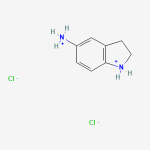 molecular formula C8H12Cl2N2 B7766493 2,3-dihydro-1H-indol-1-ium-5-ylazanium;dichloride 