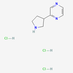 molecular formula C8H14Cl3N3 B7766704 2-(Pyrrolidin-3-yl)pyrazine trihydrochloride 