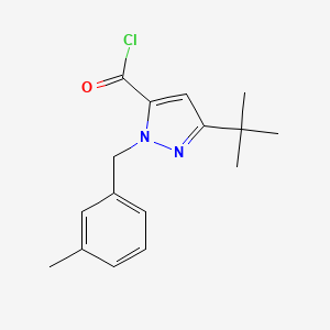 molecular formula C16H19ClN2O B7766749 3-tert-Butyl-1-(3-methylphenyl)-1H-pyrazole-5-carbonyl chloride 