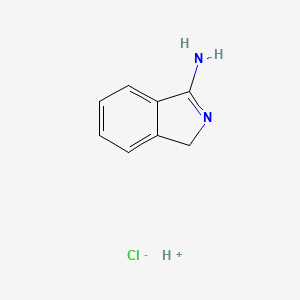 molecular formula C8H9ClN2 B7767279 hydron;3H-isoindol-1-amine;chloride 