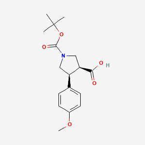 molecular formula C17H23NO5 B7767441 (3S,4S)-4-(4-methoxyphenyl)-1-[(2-methylpropan-2-yl)oxycarbonyl]pyrrolidine-3-carboxylic acid 