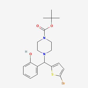 molecular formula C20H25BrN2O3S B7767556 4-((5-Bromo-2-thienyl)(2-hydroxyphenyl)methyl)-1-Boc-piperazine 