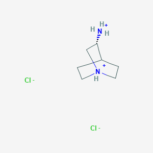 molecular formula C7H16Cl2N2 B7767846 [(3R)-1-Azoniabicyclo[2.2.2]octan-3-yl]azanium;dichloride 