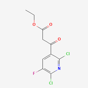 molecular formula C10H8Cl2FNO3 B7768277 3-(2,6-二氯-5-氟吡啶-3-基)-3-氧代丙酸乙酯 