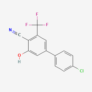 molecular formula C14H7ClF3NO B7768343 4-(4-Chlorophenyl)-2-hydroxy-6-(trifluoromethyl)benzonitrile 