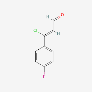 molecular formula C9H6ClFO B7768488 (2Z)-3-chloro-3-(4-fluorophenyl)prop-2-enal CAS No. 55338-97-1