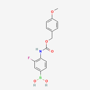 molecular formula C15H15BFNO5 B7768569 3-Fluoro-4-[(4-methoxybenzyloxy)carbonylamino]benzeneboronic acid 