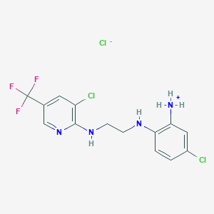 molecular formula C14H14Cl3F3N4 B7768670 [5-Chloro-2-[2-[[3-chloro-5-(trifluoromethyl)pyridin-2-yl]amino]ethylamino]phenyl]azanium;chloride 