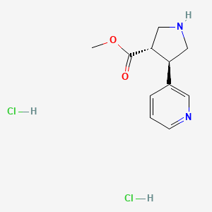 molecular formula C11H16Cl2N2O2 B7768927 methyl (3S,4R)-4-pyridin-3-ylpyrrolidine-3-carboxylate;dihydrochloride 