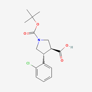 molecular formula C16H20ClNO4 B7768942 Trans-1-Boc-4-(2-chlorophenyl)pyrrolidine-3-carboxylic acid 