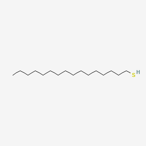 molecular formula CH3[CH2]15SH<br>CH3(CH2)15SH<br>C16H34S<br>C16H34S B7769643 1-Hexadecanethiol CAS No. 22208-70-4