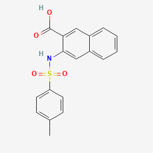 molecular formula C18H15NO4S B7770011 3-{[(4-Methylphenyl)sulfonyl]amino}naphthalene-2-carboxylic acid 