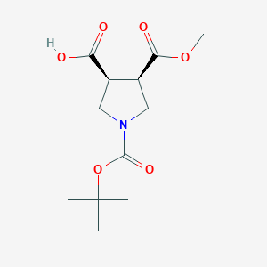 molecular formula C12H19NO6 B7770280 (3S,4R)-1-tert-Butoxycarbonyl-4-methoxycarbonyl-pyrrolidine-3-carboxylic acid 