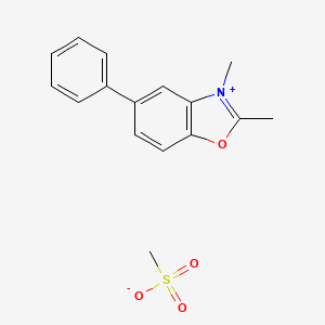 molecular formula C16H17NO4S B7771438 2,3-Dimethyl-5-phenyl-1,3-benzoxazol-3-ium;methanesulfonate 
