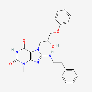 molecular formula C23H25N5O4 B7771651 7-(2-hydroxy-3-phenoxypropyl)-3-methyl-8-[(2-phenylethyl)amino]-3,7-dihydro-1H-purine-2,6-dione 