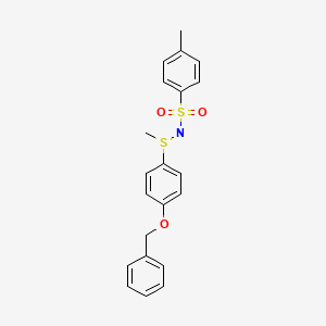 molecular formula C21H21NO3S2 B7771659 Methyl(tosylimino)[4-(benzyloxy)phenyl] sulfur(IV) 