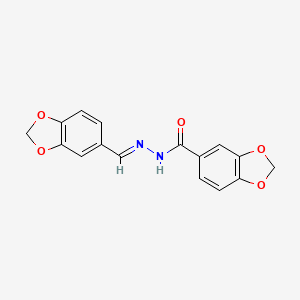molecular formula C16H12N2O5 B7771702 N'-(Benzo[d][1,3]dioxol-5-ylmethylene)benzo[d][1,3]dioxole-5-carbohydrazide 