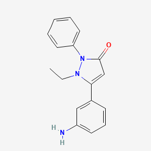 molecular formula C17H17N3O B7771829 3-(3-Aminophenyl)-2-ethyl-1-phenyl-3-pyrazolin-5-one 
