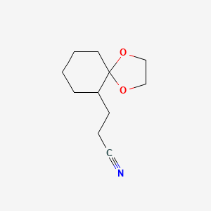molecular formula C11H17NO2 B7772076 3-(1,4-Dioxaspiro[4.5]decan-6-yl)propanenitrile CAS No. 78108-84-6