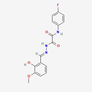 molecular formula C16H14FN3O4 B7772133 N-(4-fluorophenyl)-2-[2-(2-hydroxy-3-methoxybenzylidene)hydrazino]-2-oxoacetamide 