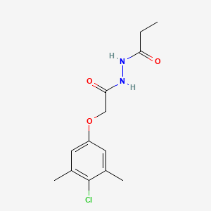 molecular formula C13H17ClN2O3 B7772198 2-(4-chloro-3,5-dimethylphenoxy)-N'-propionylacetohydrazide CAS No. 301226-91-5