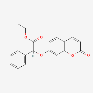 molecular formula C19H16O5 B7772252 ethyl 2-[(2-oxo-2H-chromen-7-yl)oxy]-2-phenylacetate 