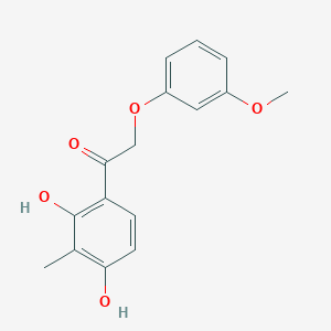 molecular formula C16H16O5 B7772438 1-(2,4-Dihydroxy-3-methylphenyl)-2-(3-methoxyphenoxy)ethanone 