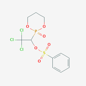 molecular formula C11H12Cl3O6PS B7772546 2,2,2-Trichloro-1-(2-oxido-1,3,2-dioxaphosphinan-2-yl)ethyl benzenesulfonate CAS No. 473827-12-2