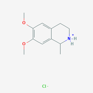 molecular formula C12H18ClNO2 B7772547 6,7-Dimethoxy-1-methyl-1,2,3,4-tetrahydroisoquinolin-2-ium chloride 
