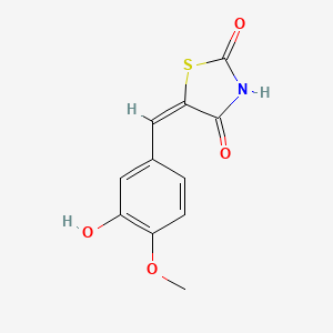 molecular formula C11H9NO4S B7772786 (5E)-5-[(3-hydroxy-4-methoxyphenyl)methylidene]-1,3-thiazolidine-2,4-dione 