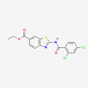 molecular formula C17H12Cl2N2O3S B7772797 2-(2,4-Dichloro-benzoylamino)-benzothiazole-6-carboxylic acid ethyl ester 