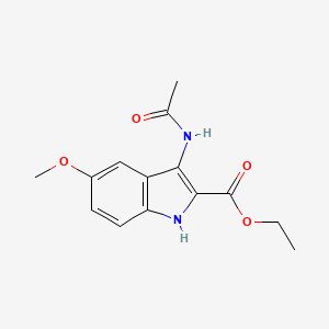 molecular formula C14H16N2O4 B7772817 3-Acetylamino-5-methoxy-1H-indole-2-carboxylic acid ethyl ester 