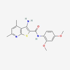 molecular formula C18H19N3O3S B7772849 3-amino-N-(2,4-dimethoxyphenyl)-4,6-dimethylthieno[2,3-b]pyridine-2-carboxamide 