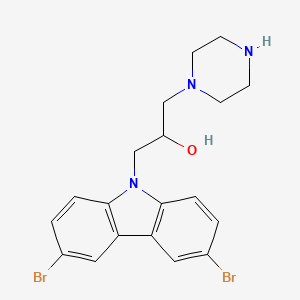 molecular formula C19H21Br2N3O B7772858 1-(3,6-Dibromo-9H-carbazol-9-yl)-3-(piperazin-1-yl)propan-2-ol 