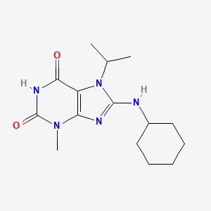 molecular formula C15H23N5O2 B7772922 8-(Cyclohexylamino)-3-methyl-7-propan-2-ylpurine-2,6-dione 