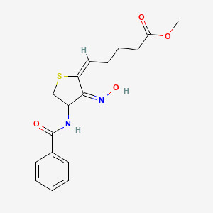 Methyl 5-[4-(benzoylamino)-3-hydroxyiminodihydro-2-thiophenyliden]pentanoate