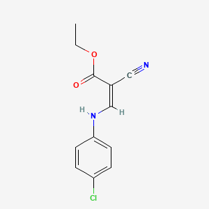 molecular formula C12H11ClN2O2 B7772992 ethyl (2Z)-3-[(4-chlorophenyl)amino]-2-cyanoprop-2-enoate 